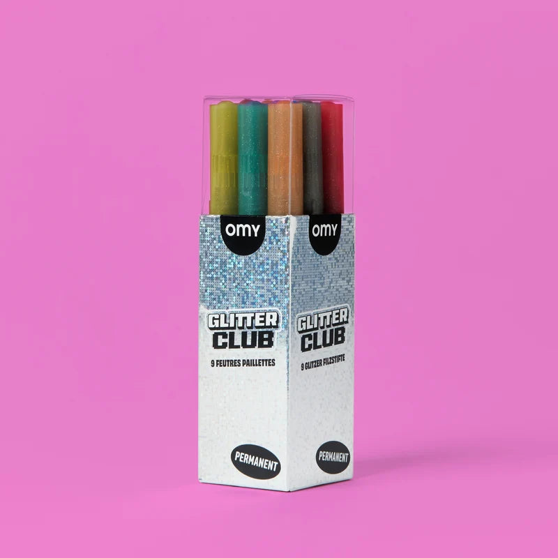 Omy 9 feutres glitter club