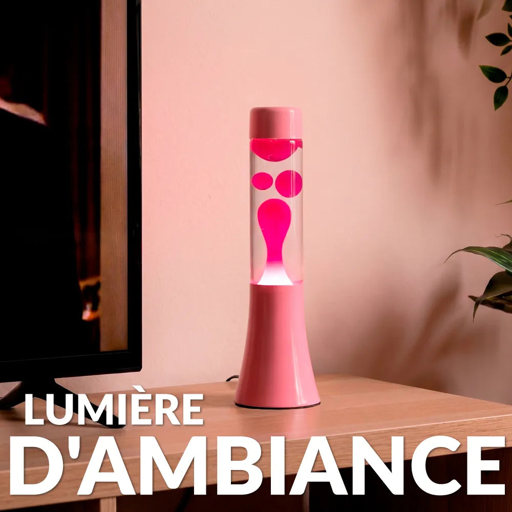 Mini Lampe à lave h.31 cm - monochrome rose