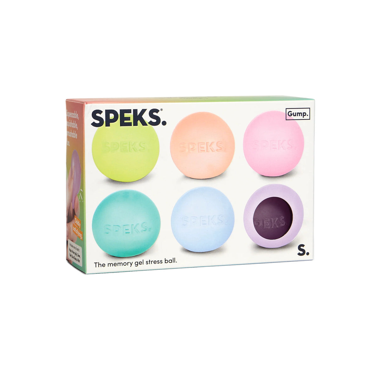 6 mini balles anti stress Speks Gump