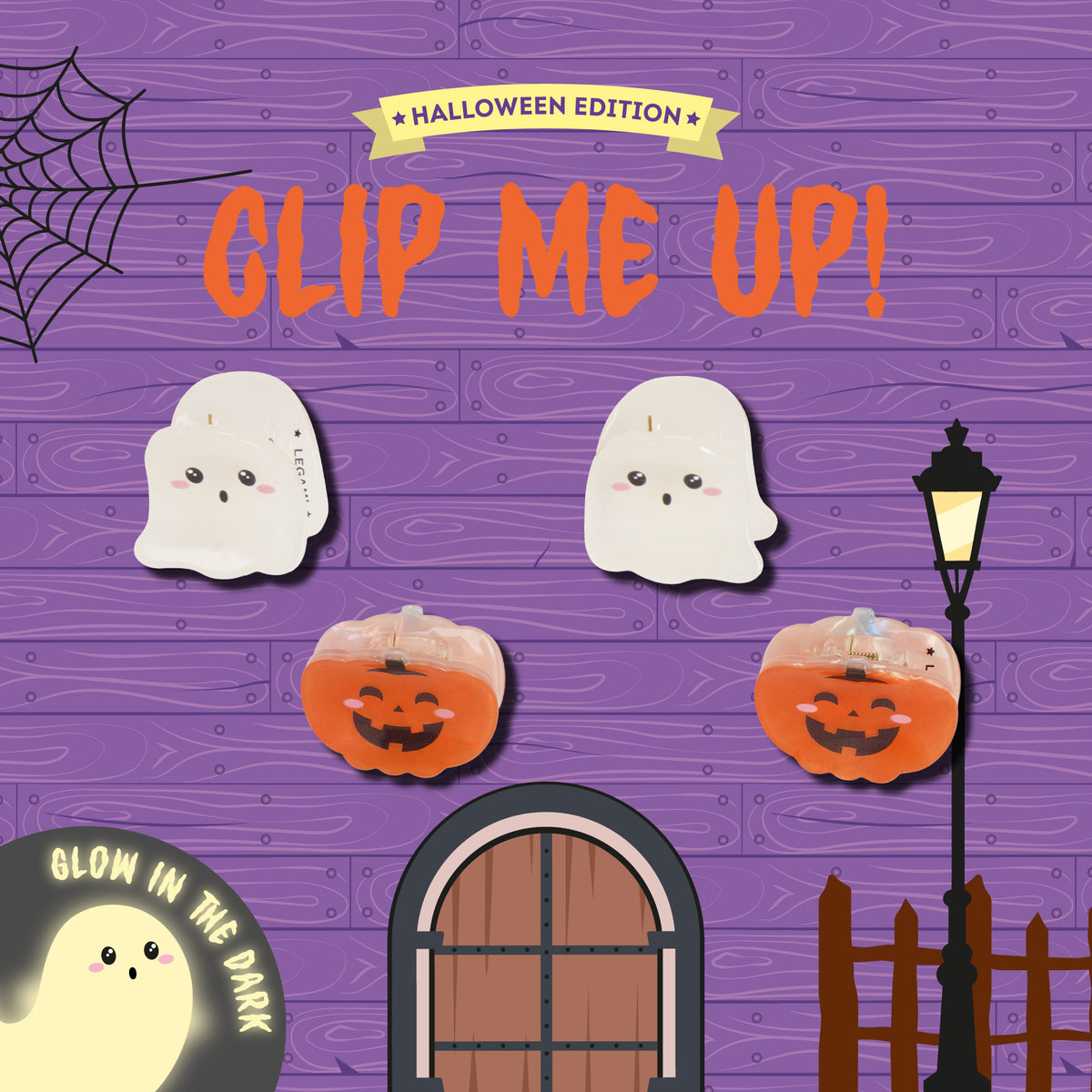 Legami Set de 4 mini barrettes cheveux Halloween