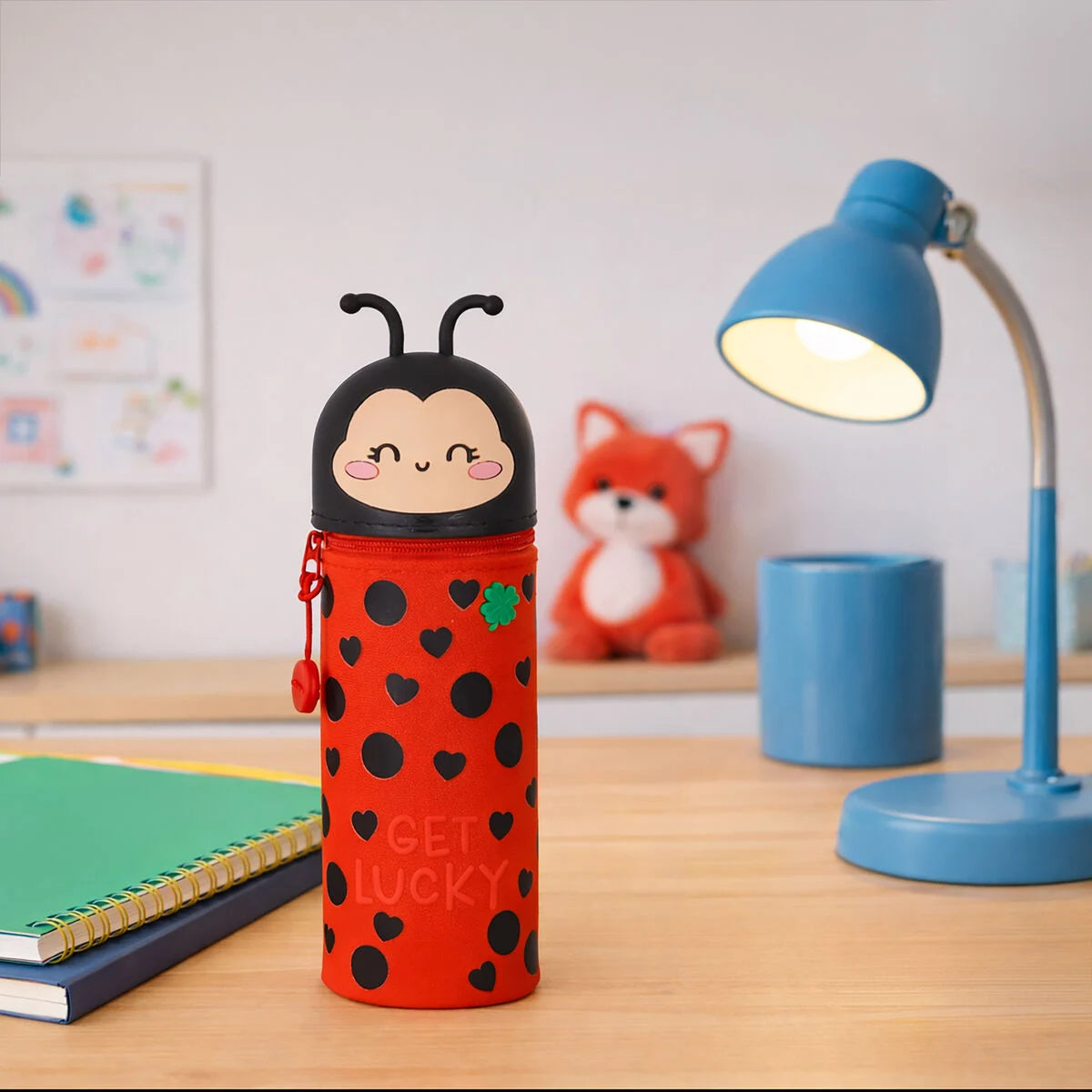 Legami Trousse en silicone 2 en 1 Kawaii- Coccinelle