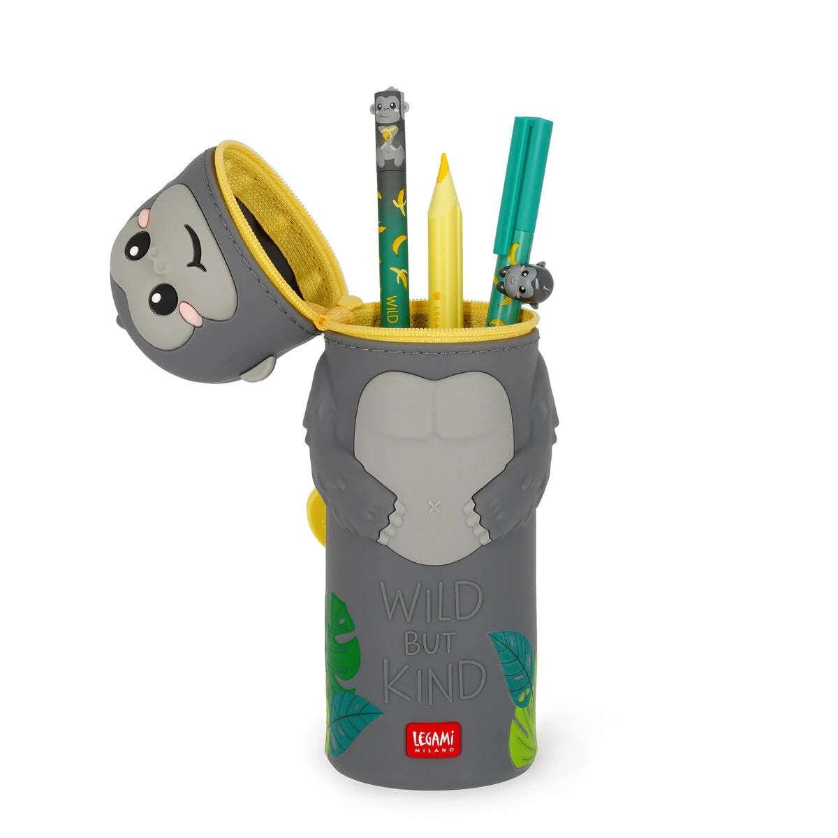 Legami Trousse en silicone 2 en 1 Kawaii- Gorilla