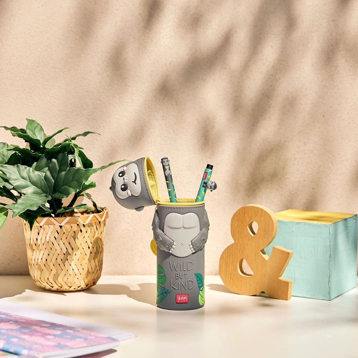 Legami Trousse en silicone 2 en 1 Kawaii- Gorilla