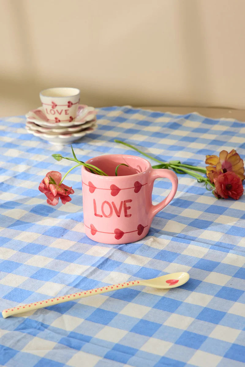 Mug céramique LOVE  Ø 9.5 cm - rose