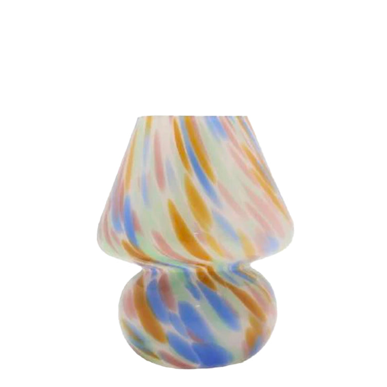 Lampe Joyful h. 19 cm - bleu et rose