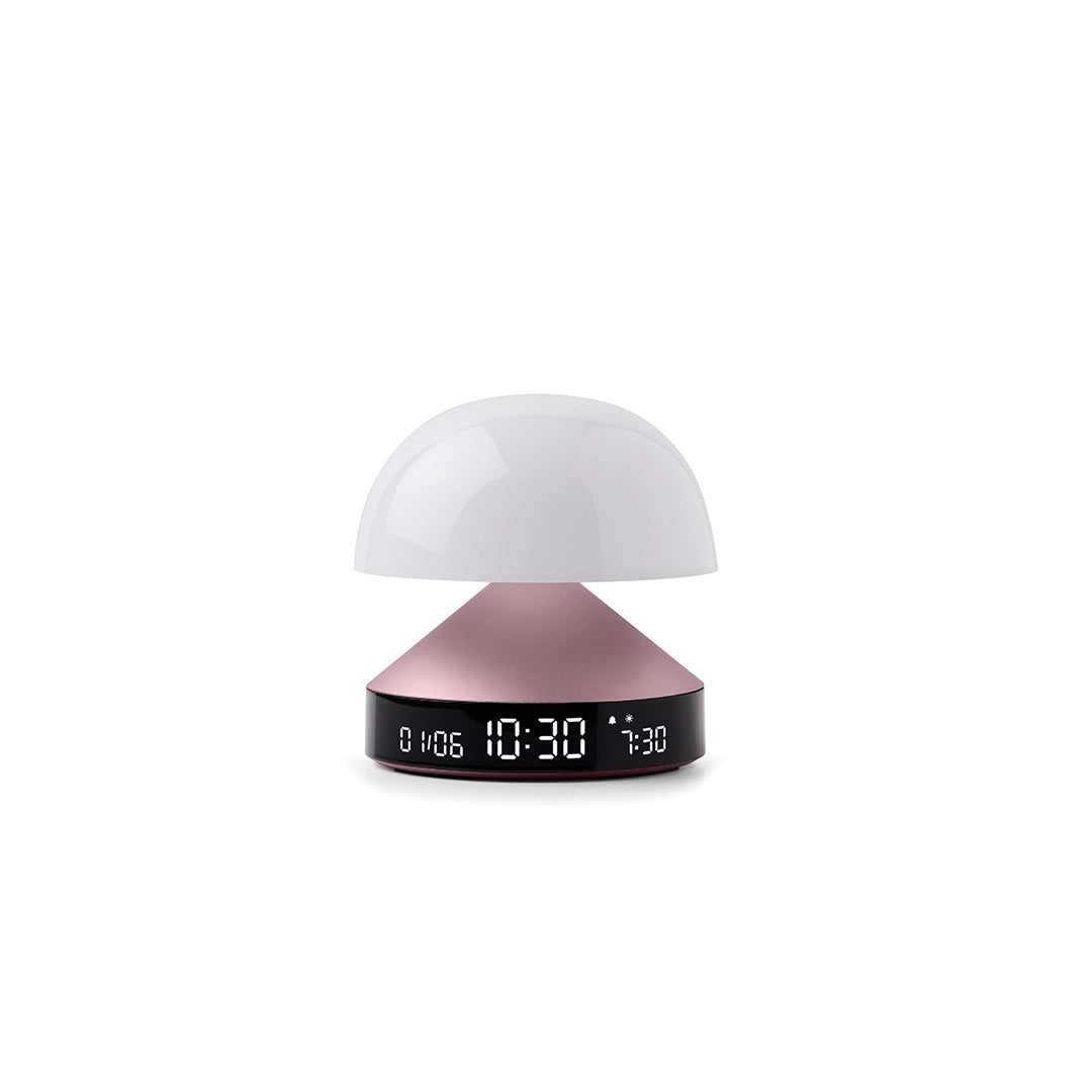 Réveil Lexon MINA Sunrise Rose - vue de face avec affichage LED
