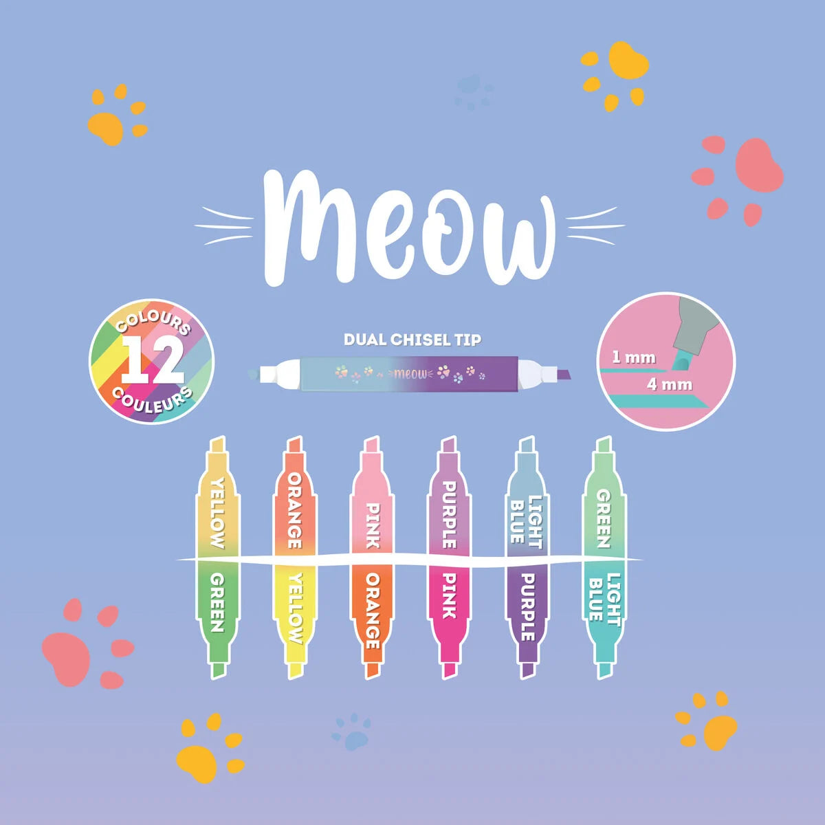 Legami 6 surligneurs à double pointe kitty