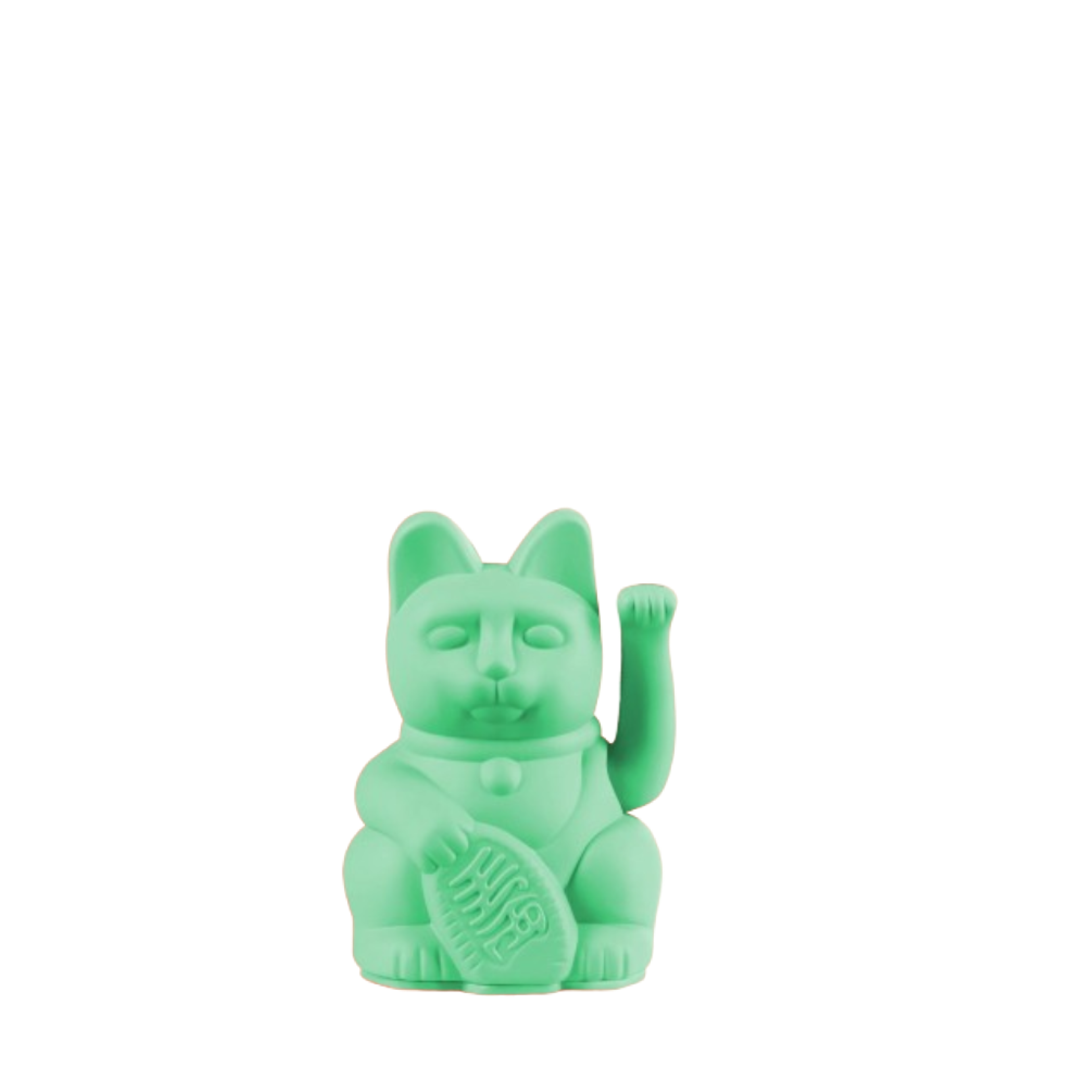 Figurine lucky cat couleur menthe.