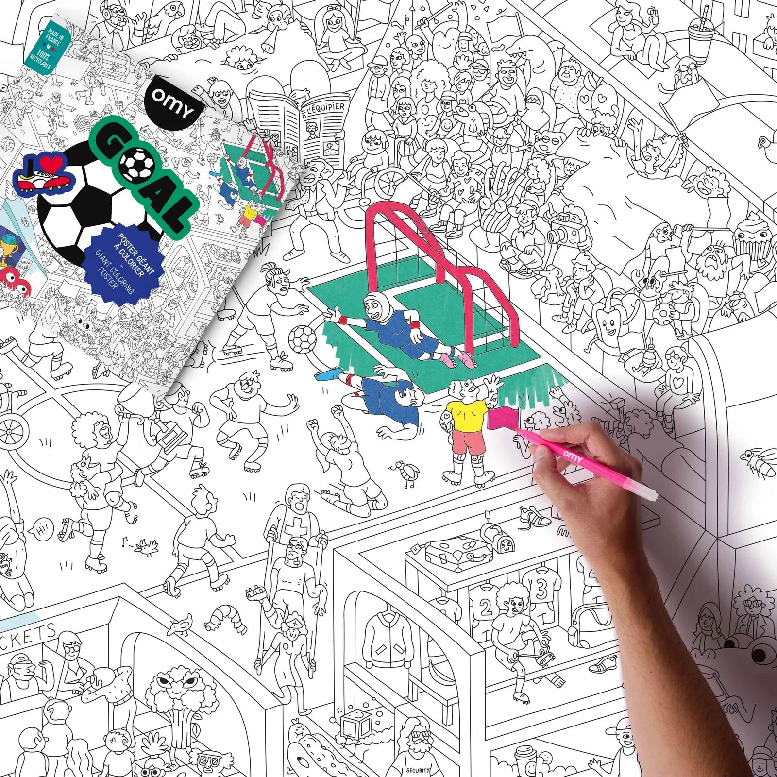 OMY Coloriage géant à colorier - Goal