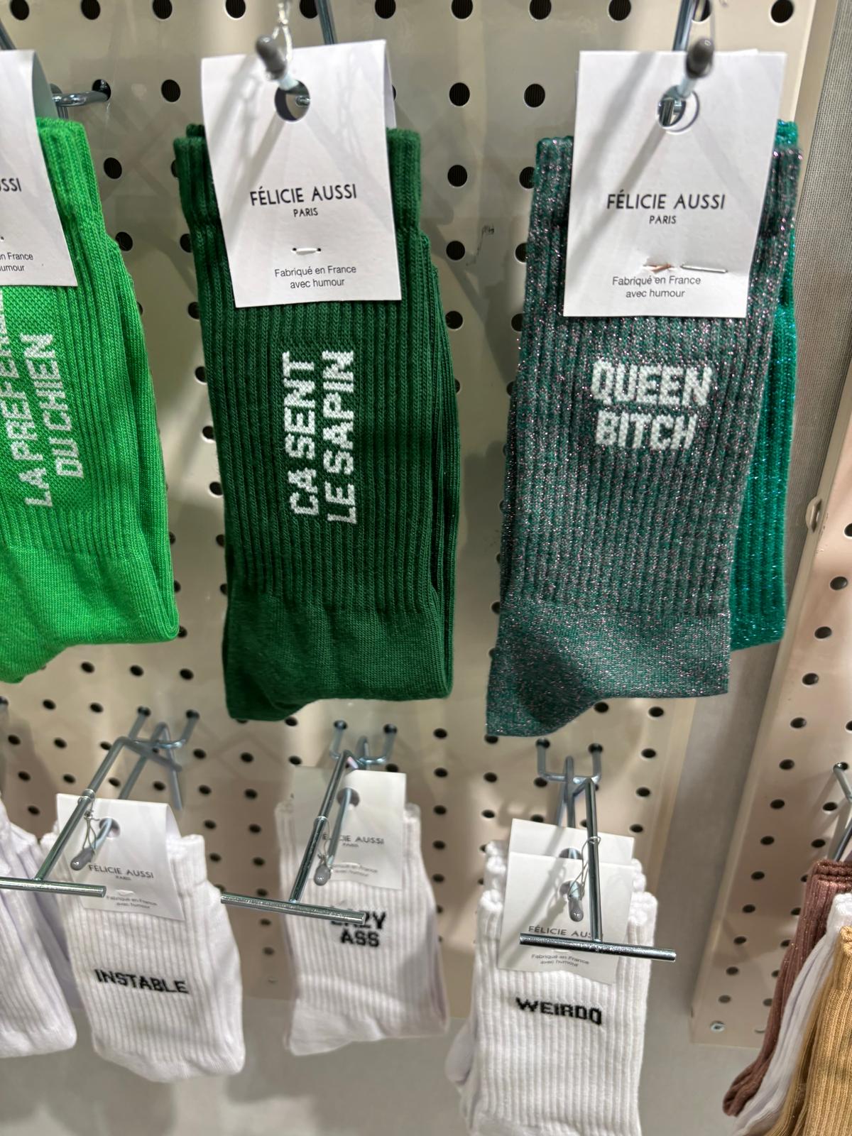 Chaussettes paillettes - Queen bitch 36/40 vert