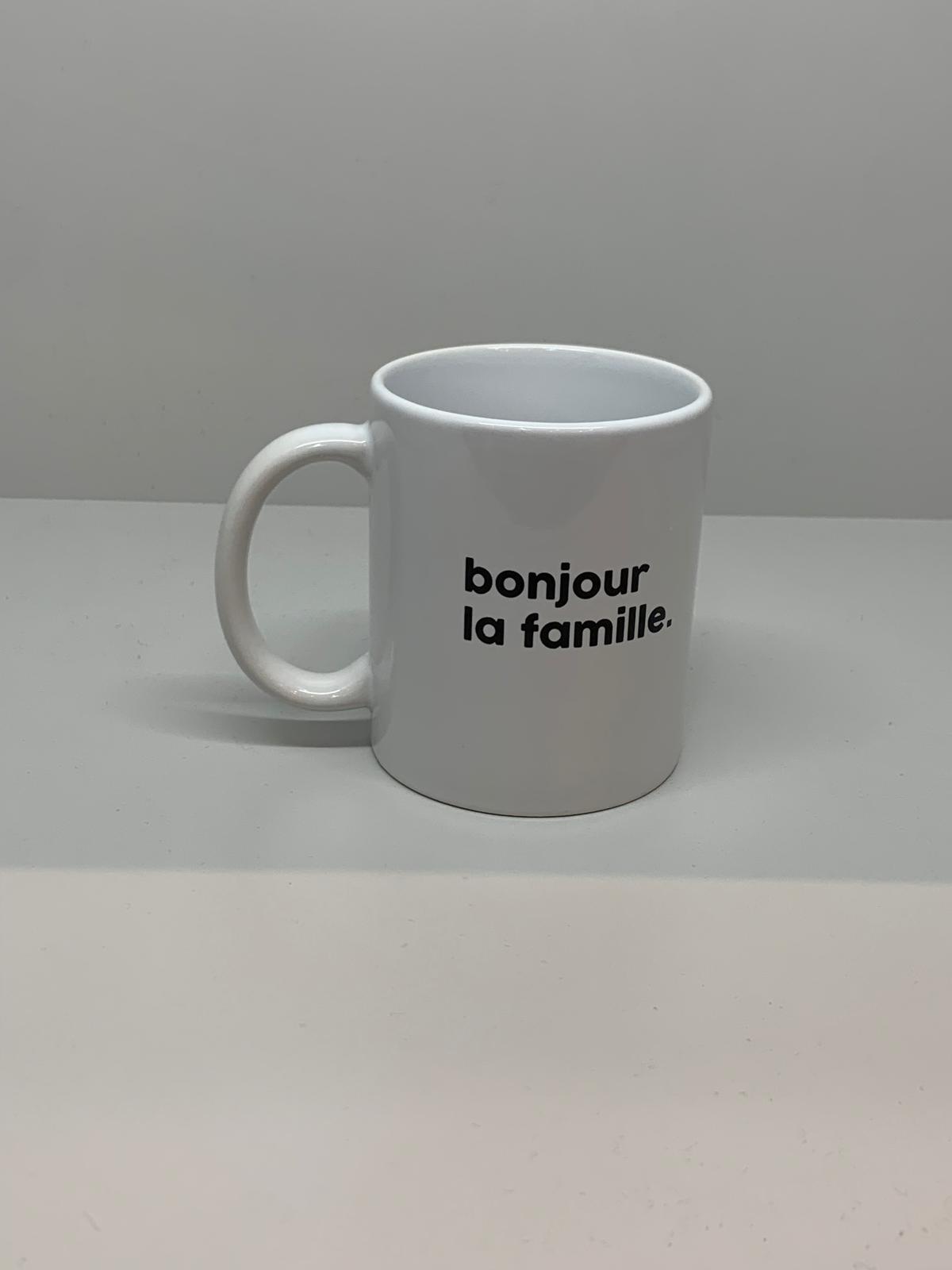 Félicie Aussi Mug Message - Bonjour la famille