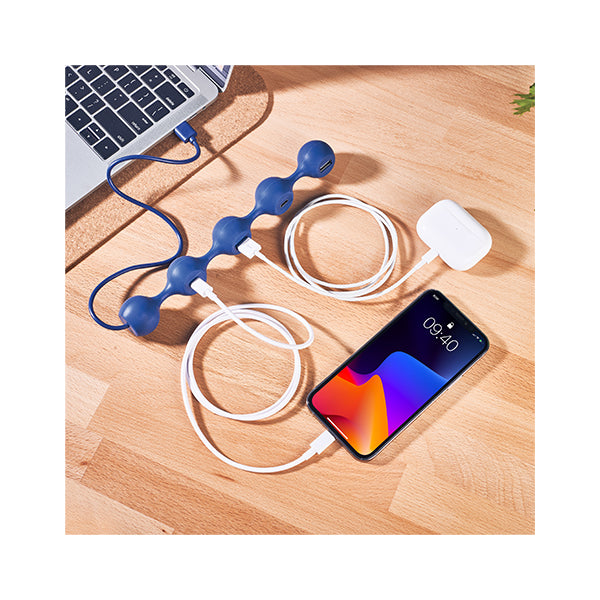 Hub-C Peas 4 ports - Bleu foncé