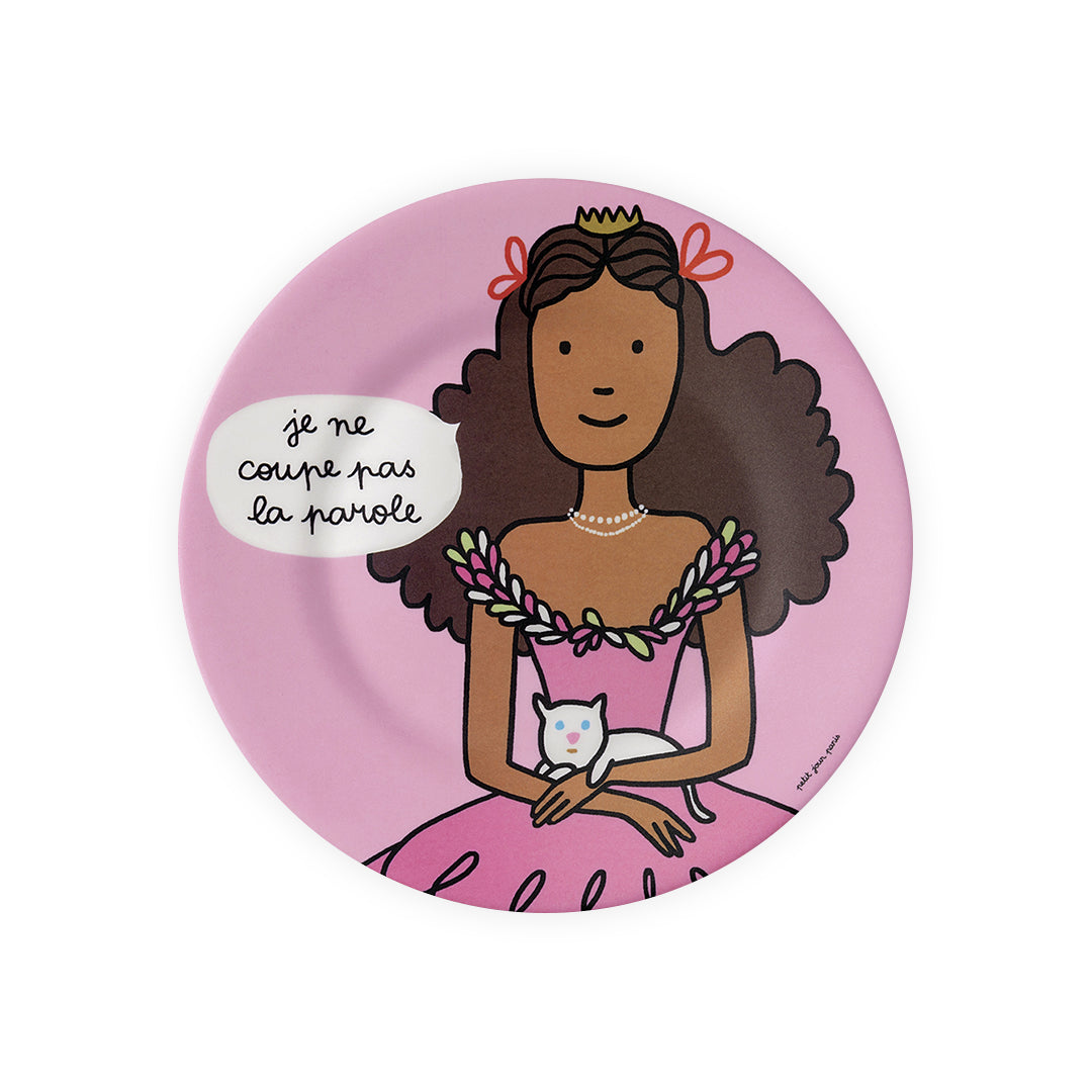 Petit Jour Assiette à dessert Princesse - Je ne coupe pas la parole