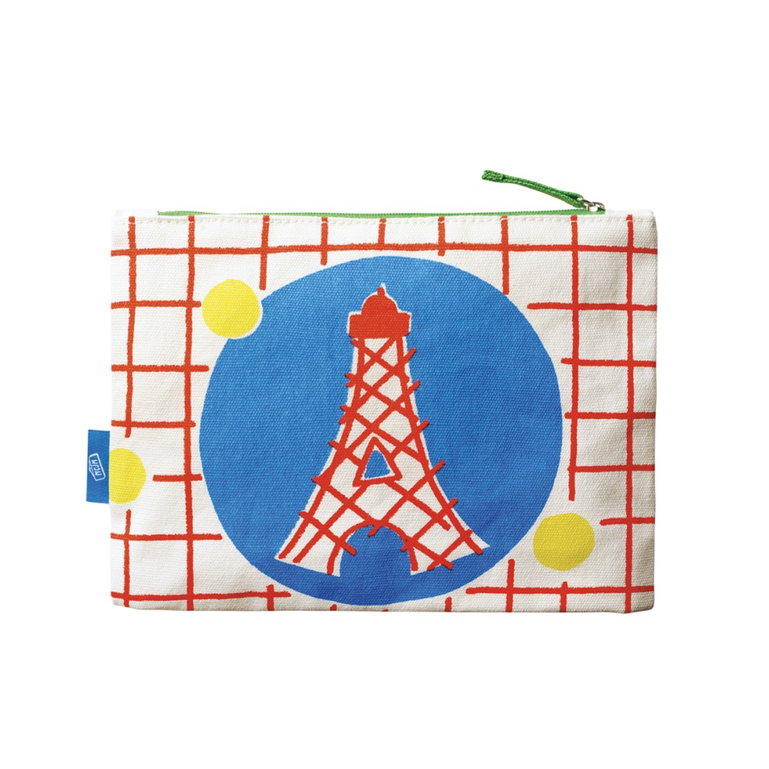 Grande pochette au design parisien pour le maquillage.