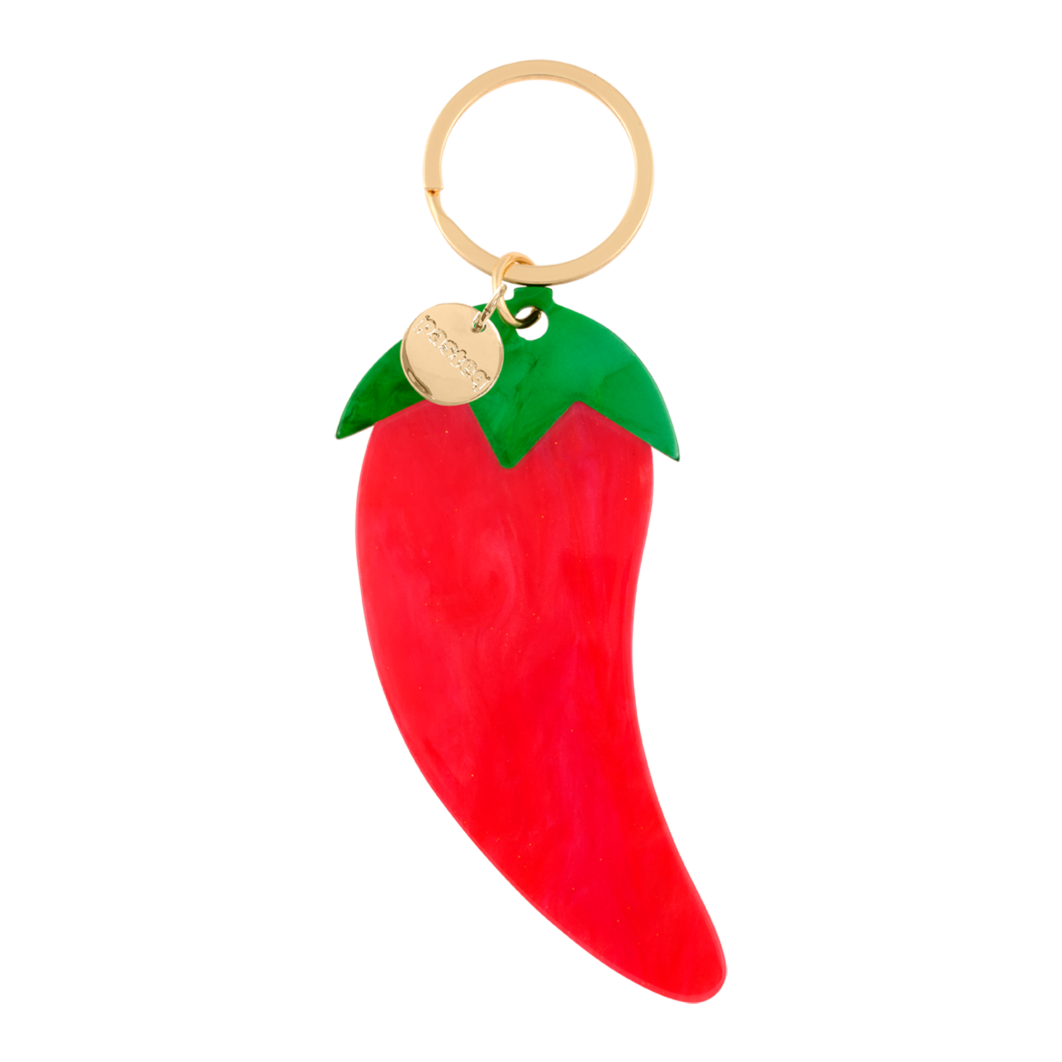 Porte-clés Nacre en forme de piment.