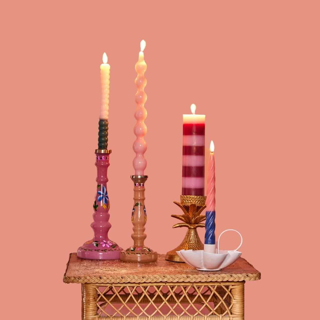 Set de 2 Bougies LED - Bubble Rose & Vert