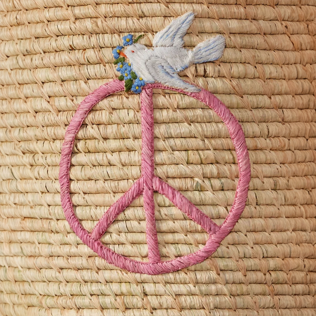 Panier Raphia naturel - Peace & Love