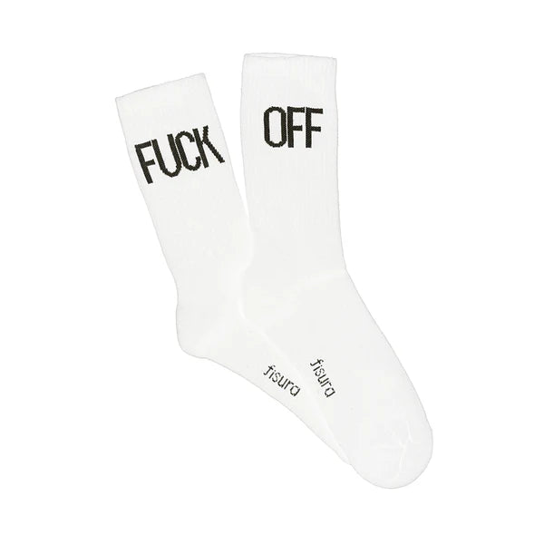 Chaussettes - Fuck off blanc