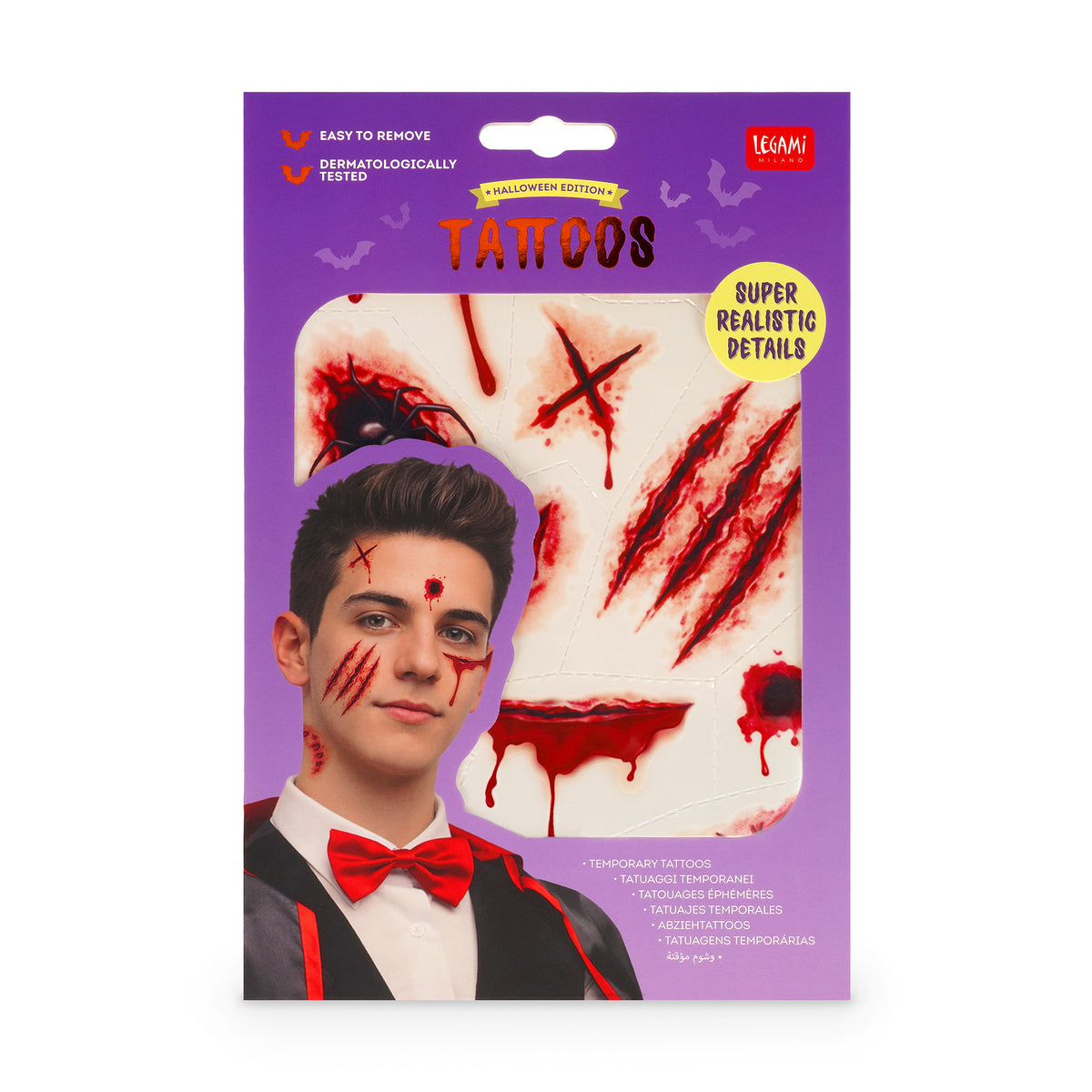 Legami Tattoos éphémères visage Halloween