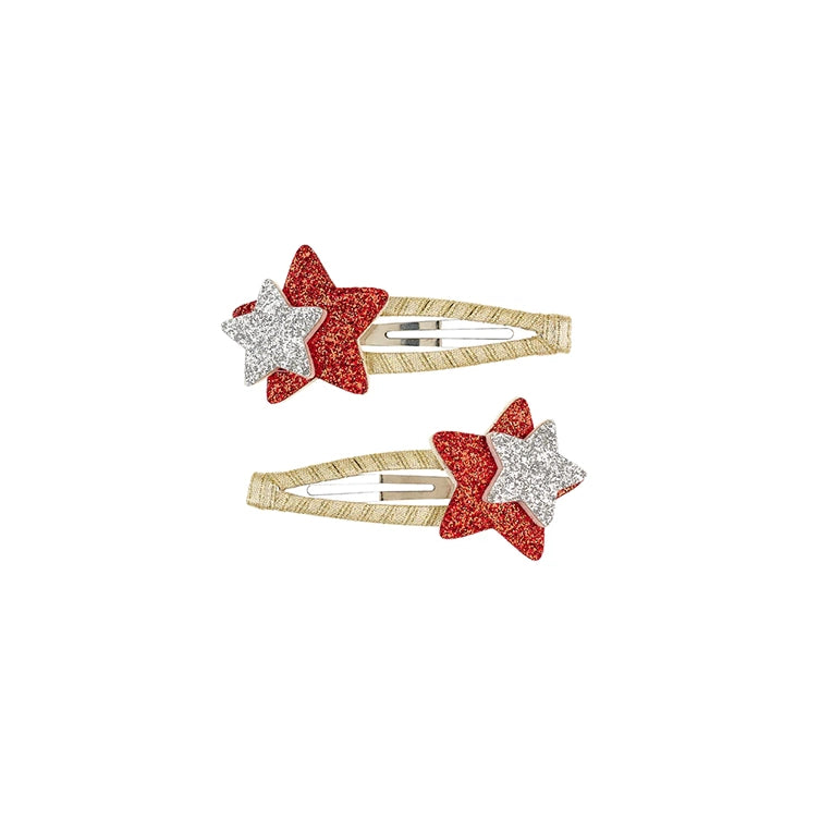 2 Barrettes à cheveux - Maurine Rouge