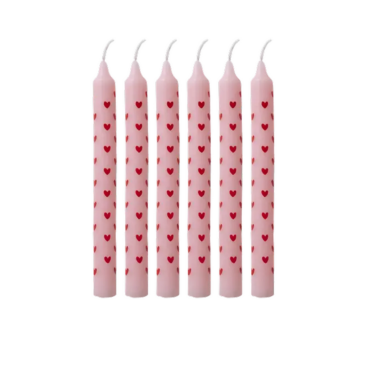Set 12 bougies imprimees coeur