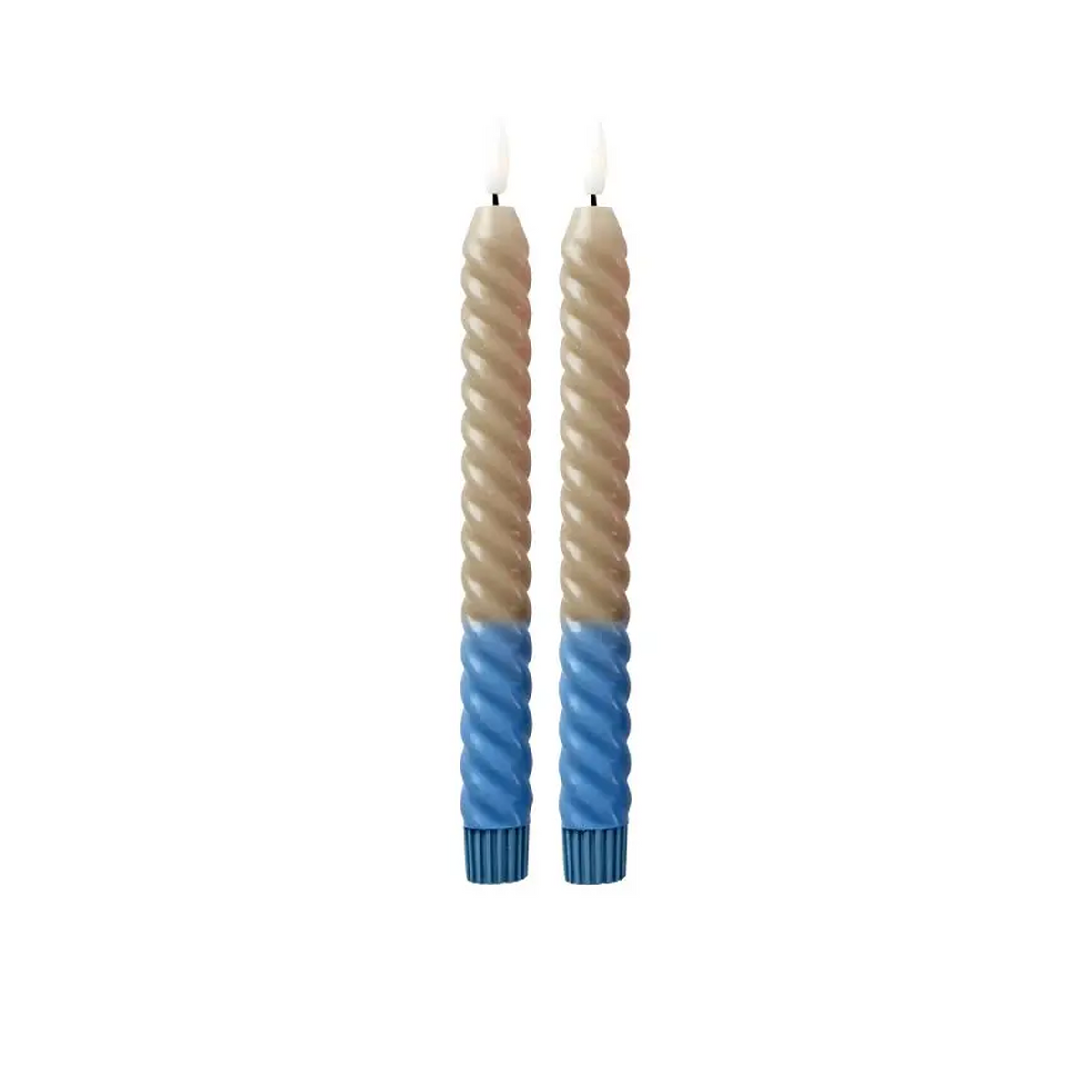 Set de 2 bougies LED - Twist Sable et bleu