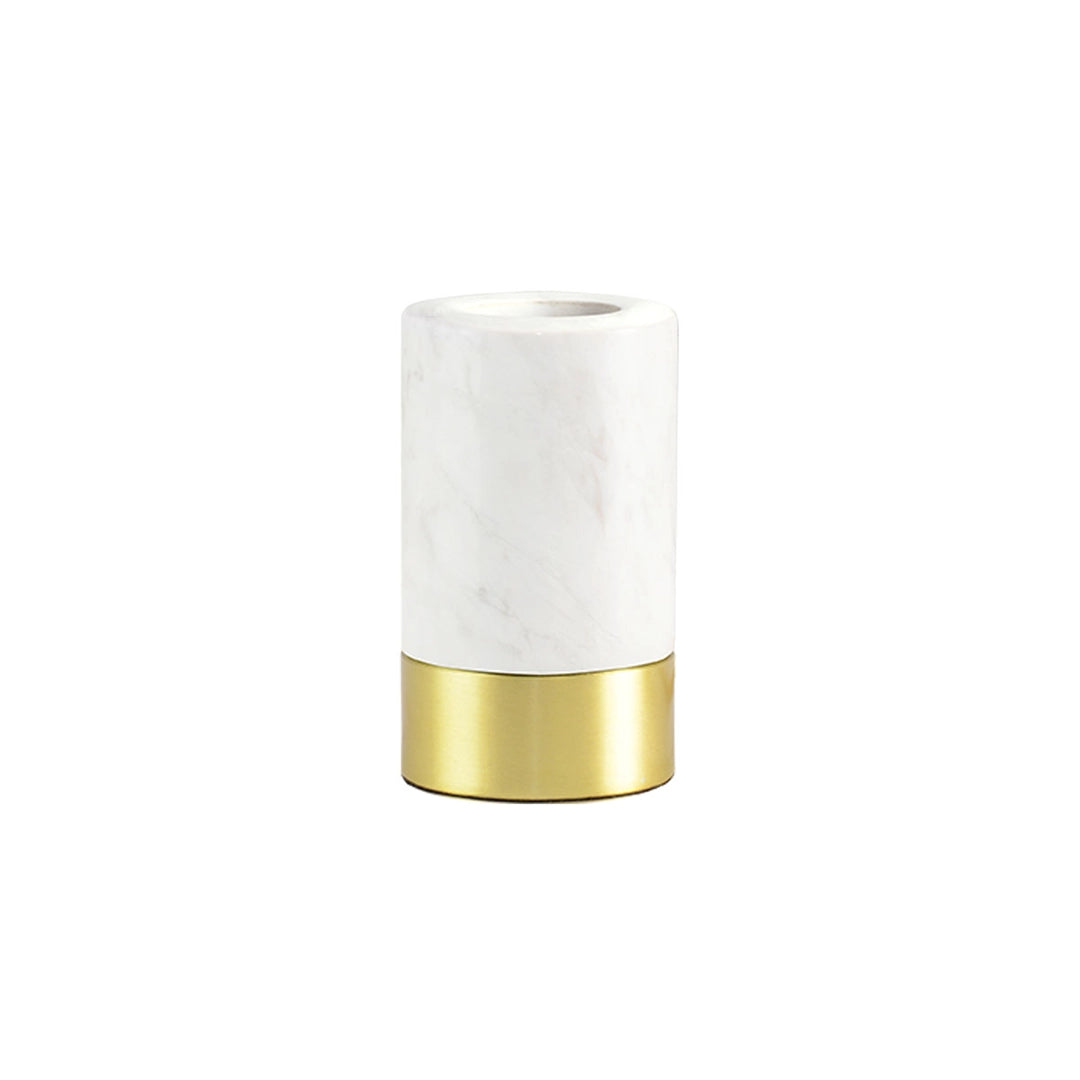 Socle pour ampoule message marbre blanc - H 11.5 cm