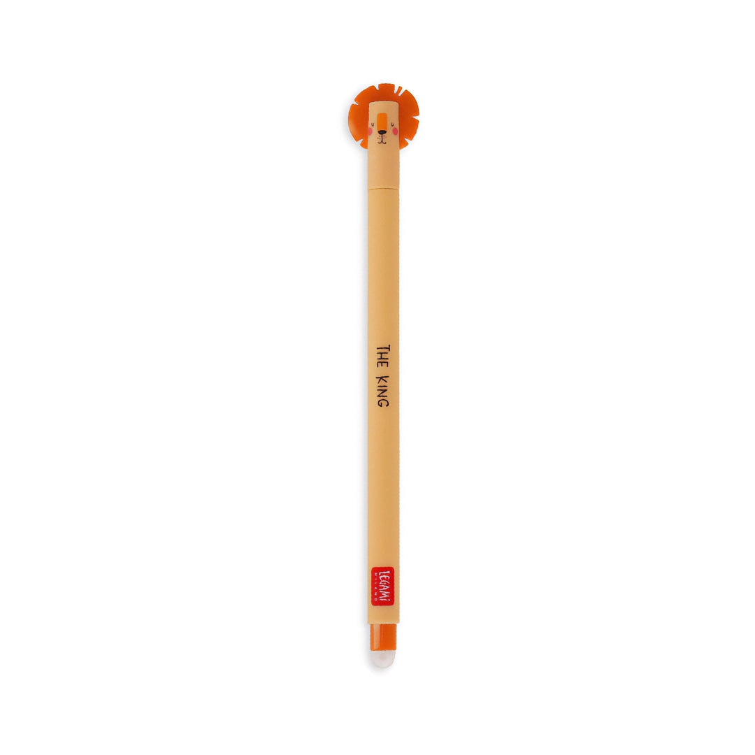 Stylo gel effaçable Legami en forme de Lion, encre orange, 0,7 mm