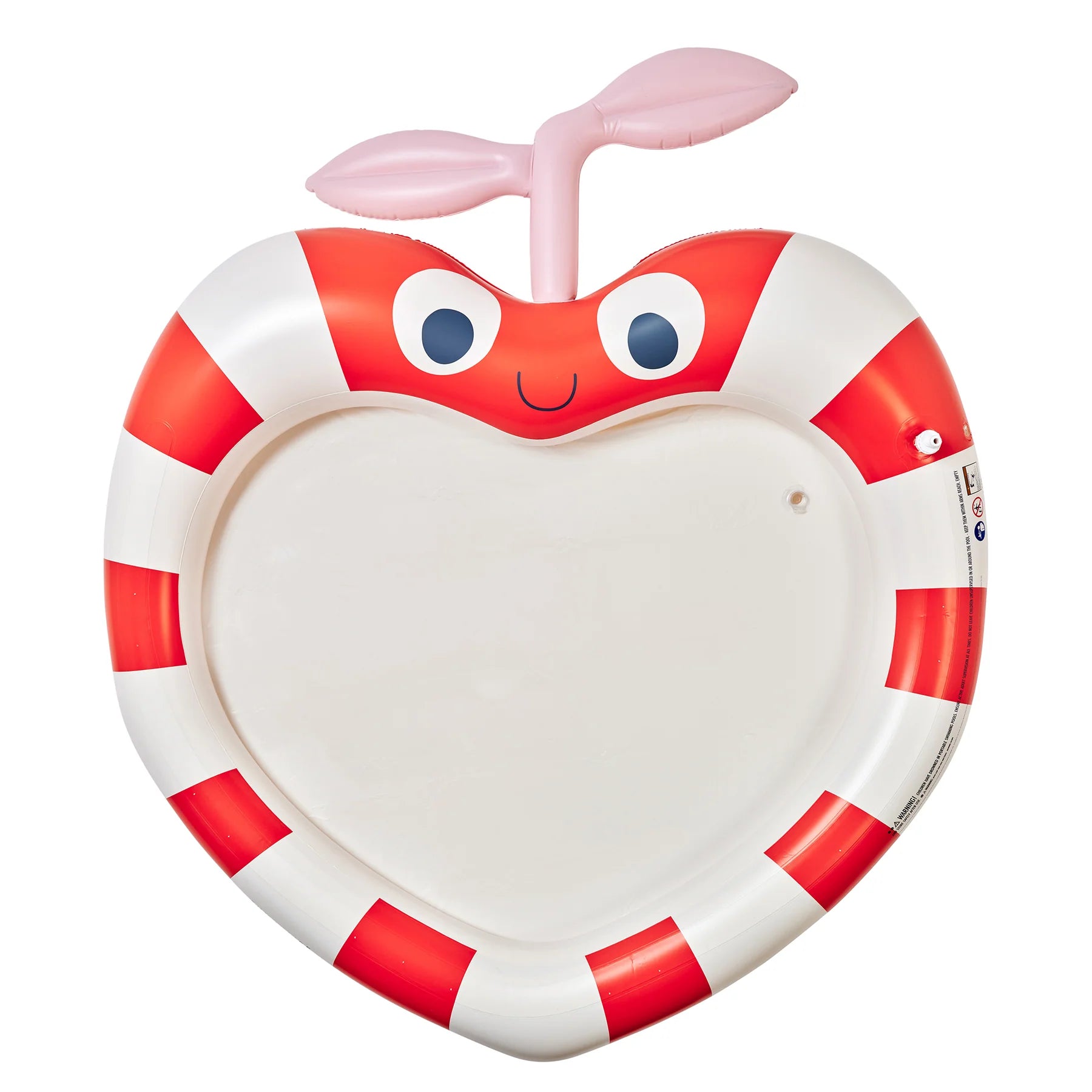 Sunnylife tapis d'arrosage pour enfants Poppy la pêche avec rayures de couleur rouge et blanche.