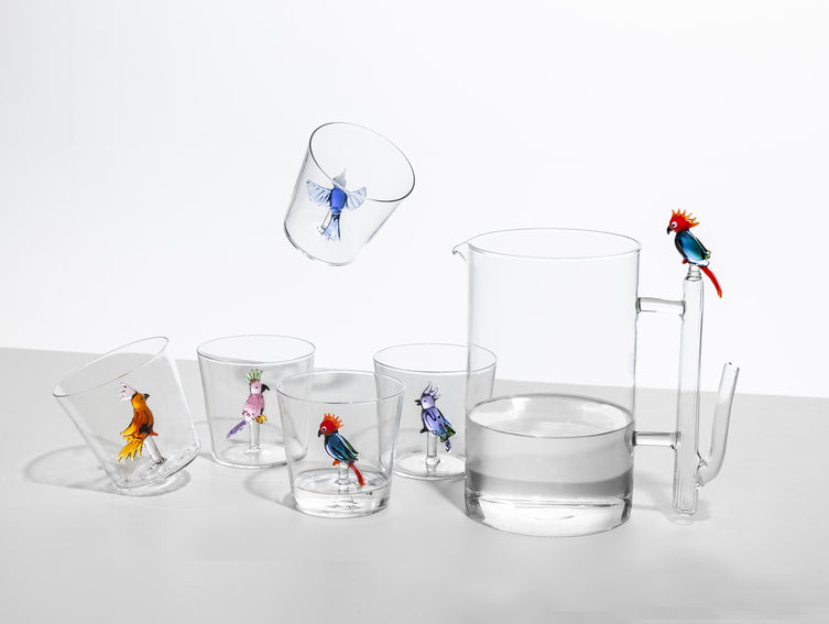 Ichendorf Talking Trees Verre - perroquet rose