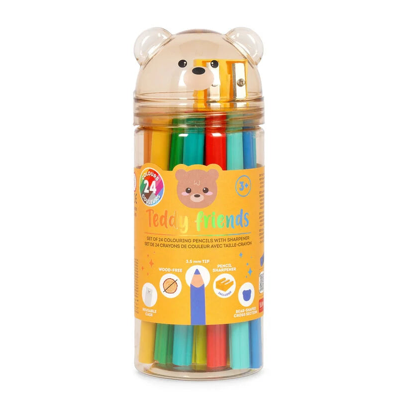 Legami 24 Crayons de couleur Teddy friends