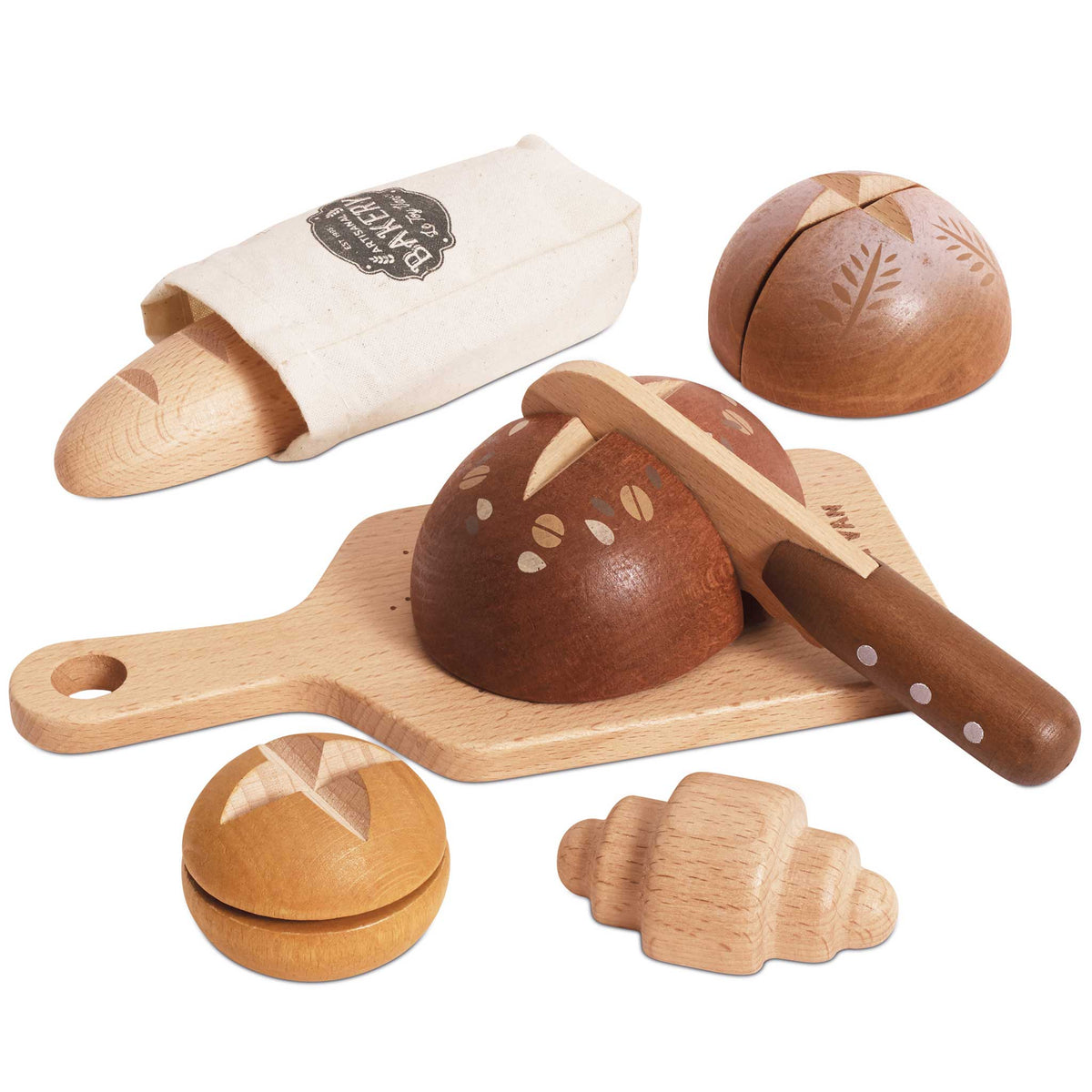 Jouet pains et croissant en bois