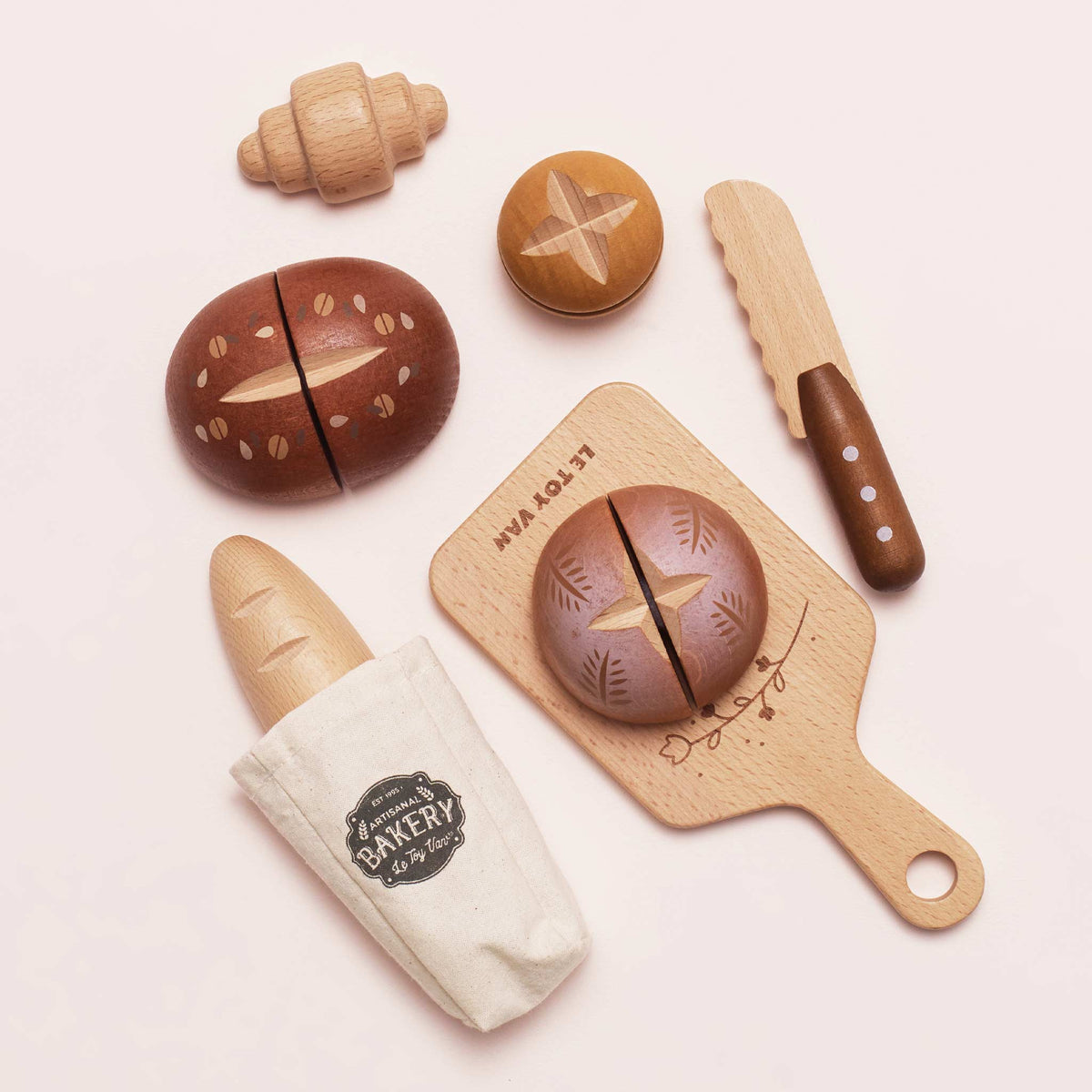 Jouet pains et croissant en bois