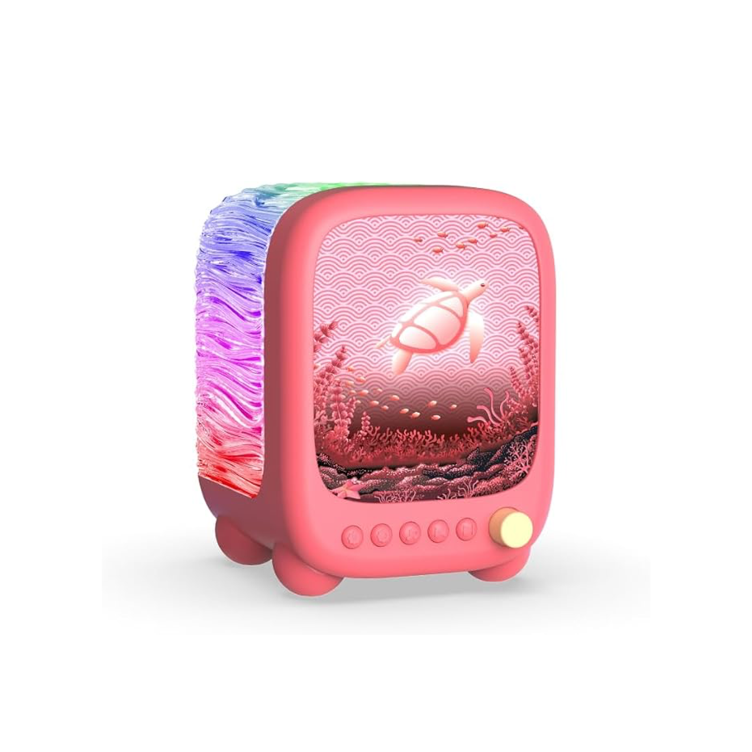 Veilleuse et enceinte Wavy Light modèle corail.