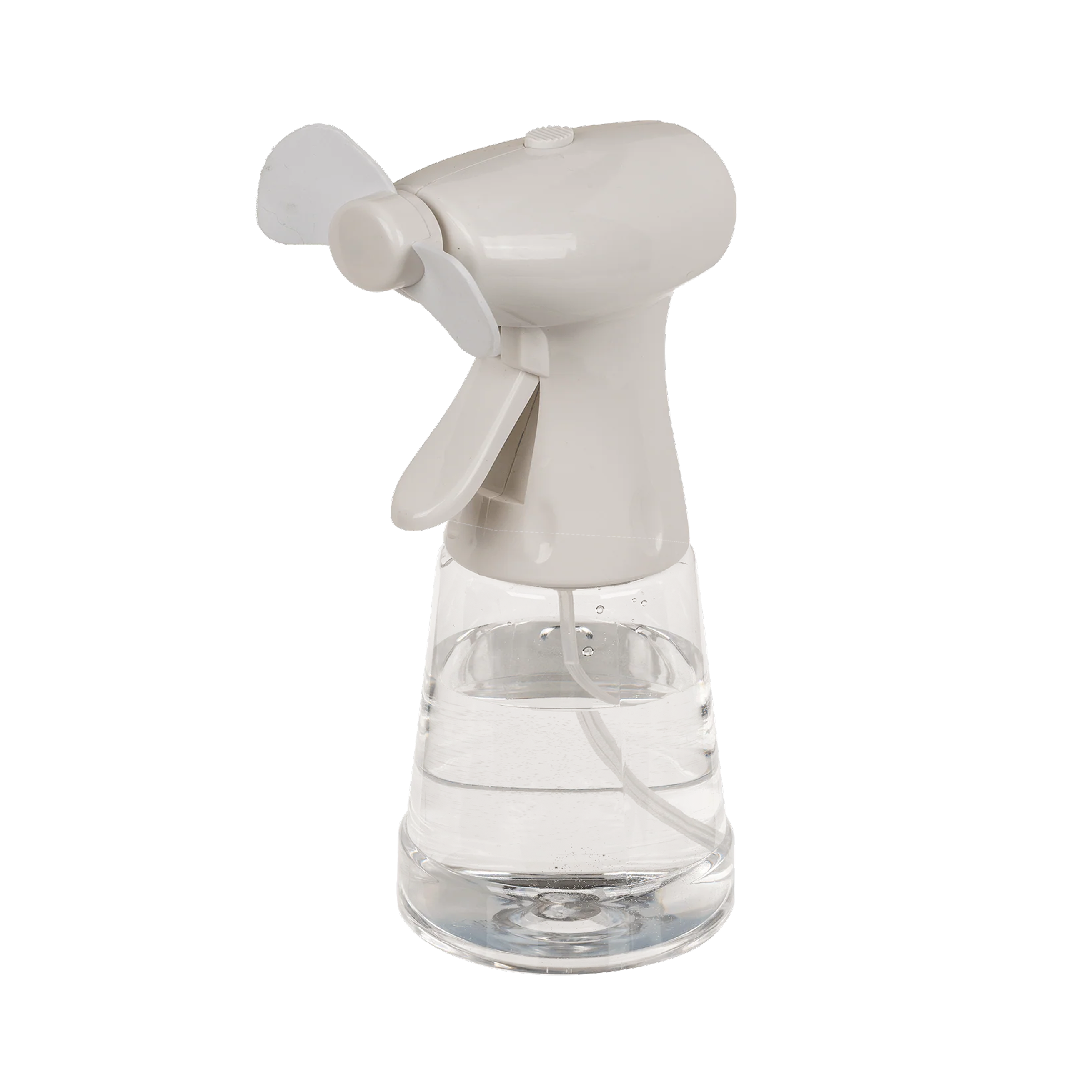 Ventilateur avec vaporisateur blanc.