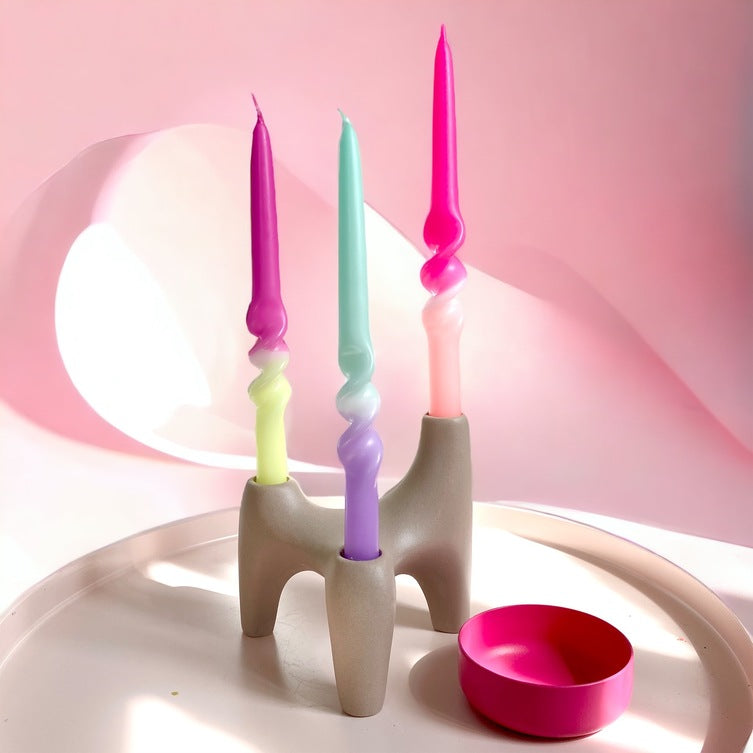 Set de 3 bougies Dip dye Swirl - Yummi dragonfruit