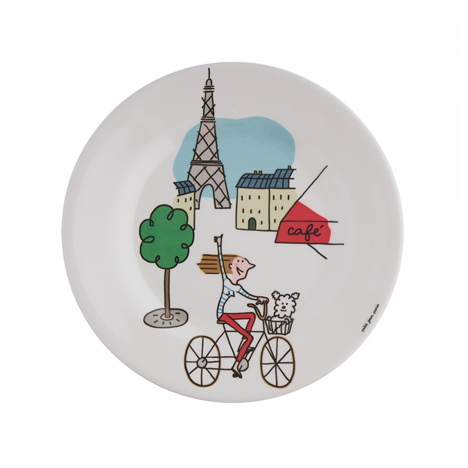 Petit Jour Assiette à dessert - Paris à vélo