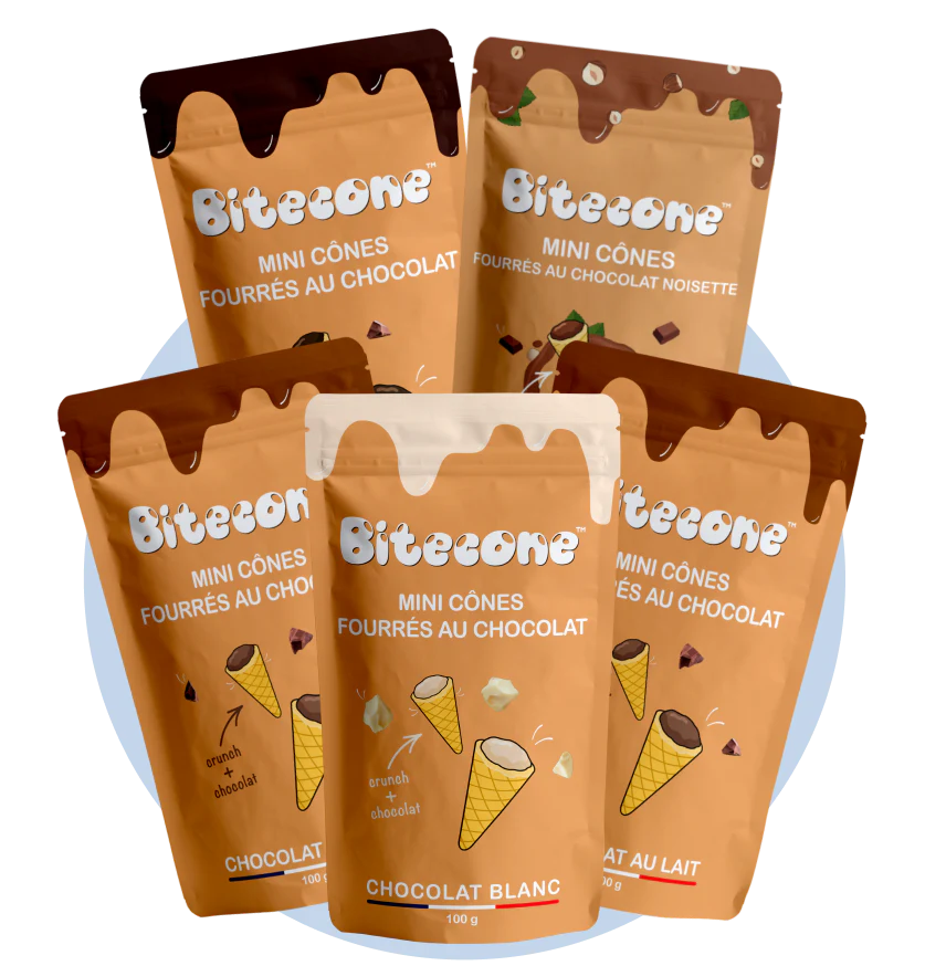Mini cônes fourrés au chocolat