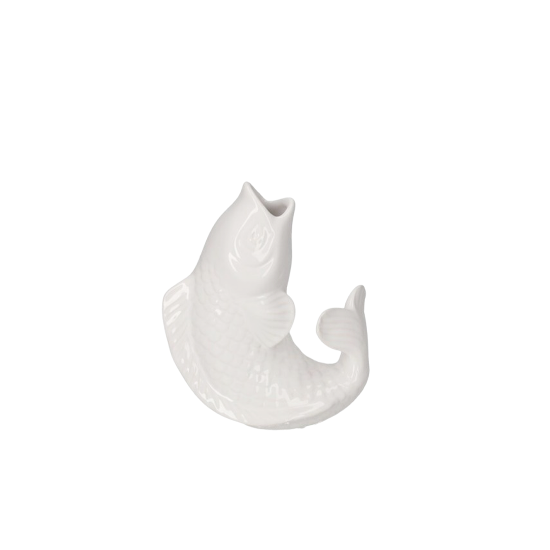 Vase Mamsell Koi fish H.15 - Blanc