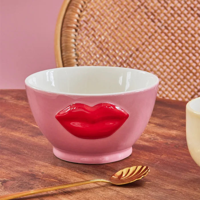 Bol céramique lips Ø 14.5 cm - rose