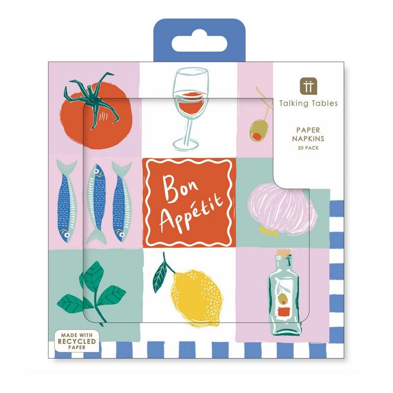 20 serviettes papier 33 x 33 cm - bon appétit