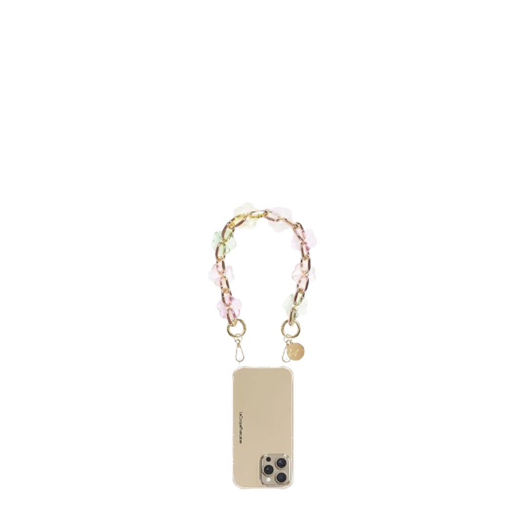 Chaîne courte de téléphone - Cassy fleurs pastels