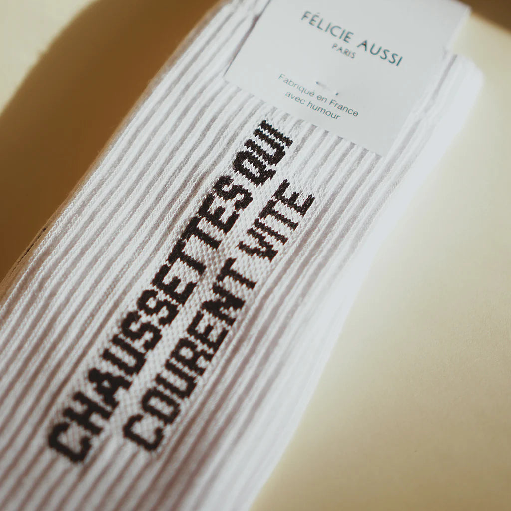 Chaussettes Félicie Aussi - qui courent vite 40/45 blanc