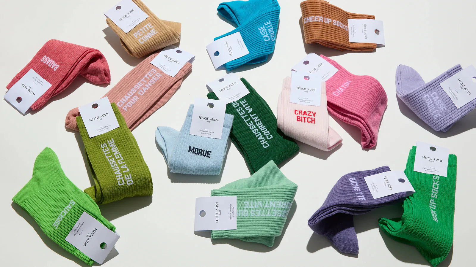 Chaussettes Felicie aussi - Qui courent vite 36/40 blanc