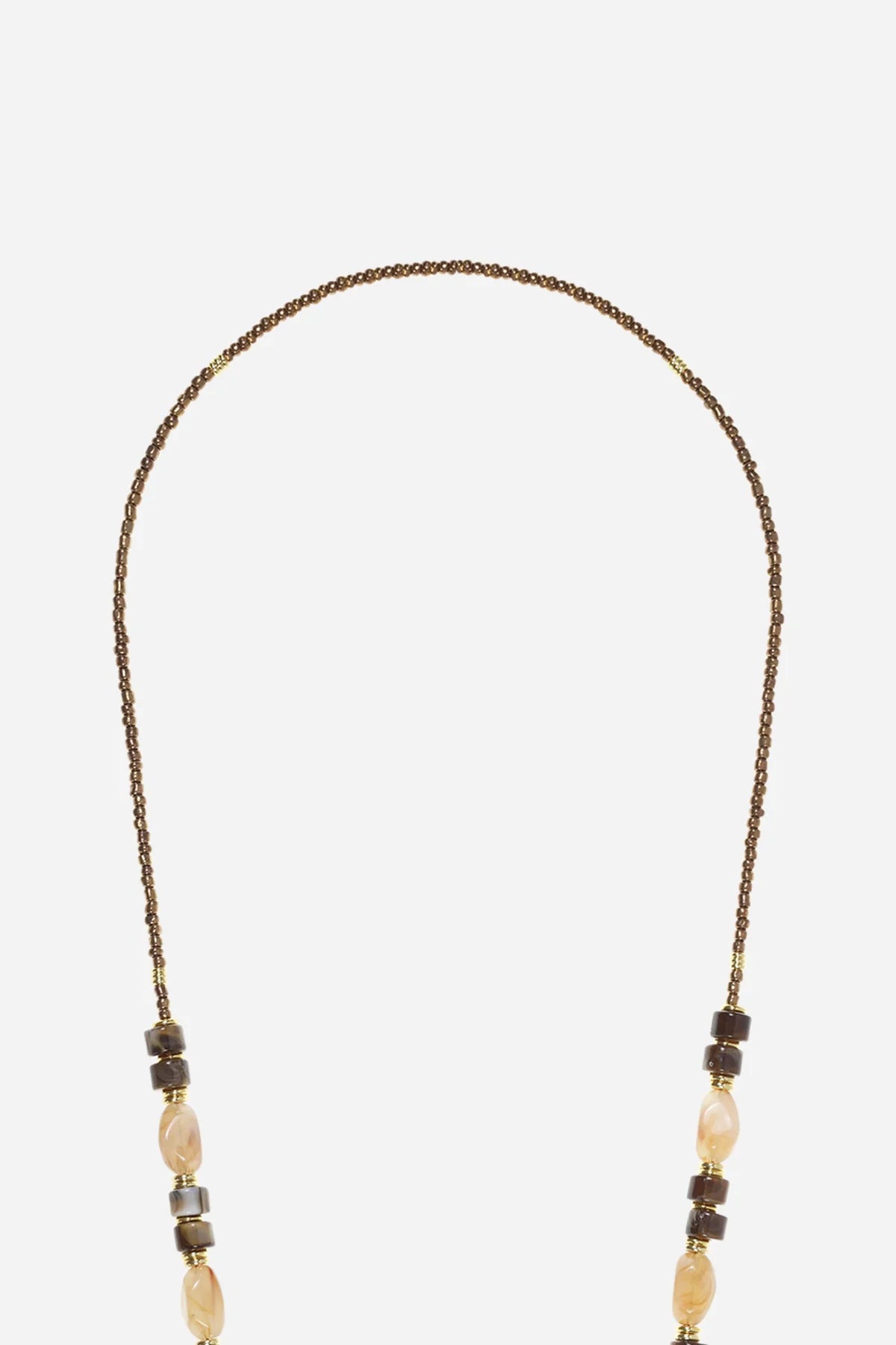 Chaîne de téléphone Chiara - Perles bronze et marron
