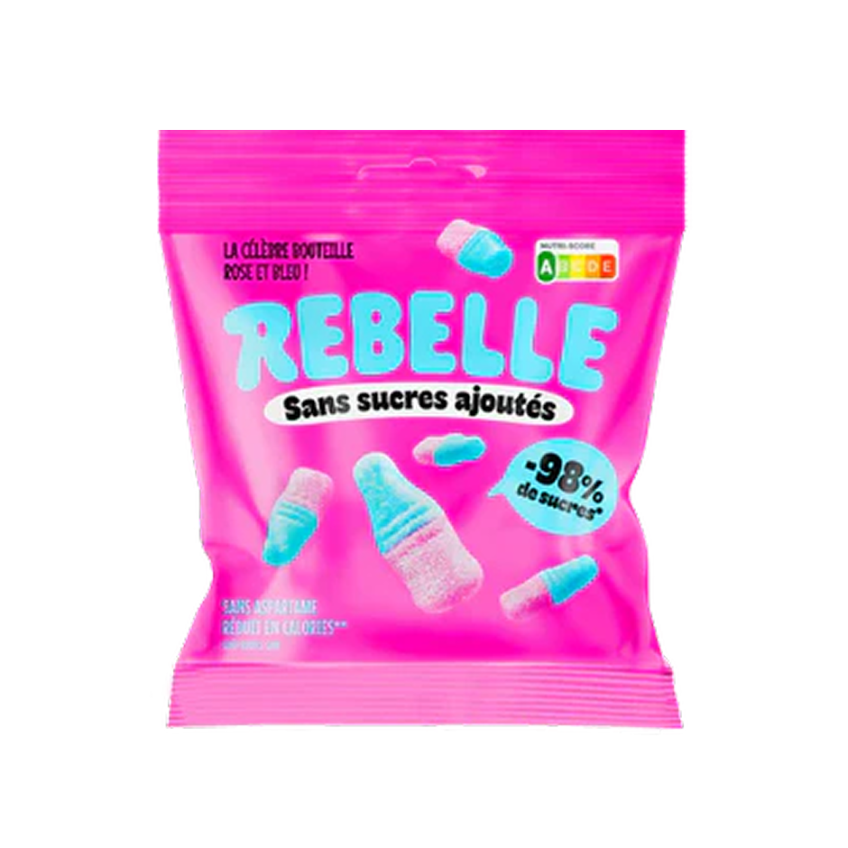 Bonbons bouteilles rose et bleu sans sucre