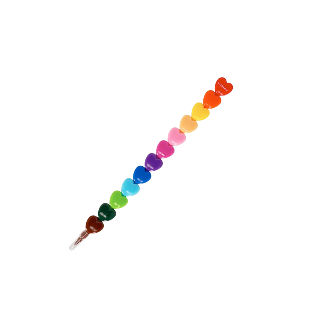 Crayons de couleur cœur - 12 couleurs