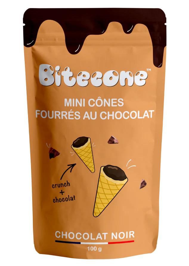 Mini cônes fourrés au chocolat
