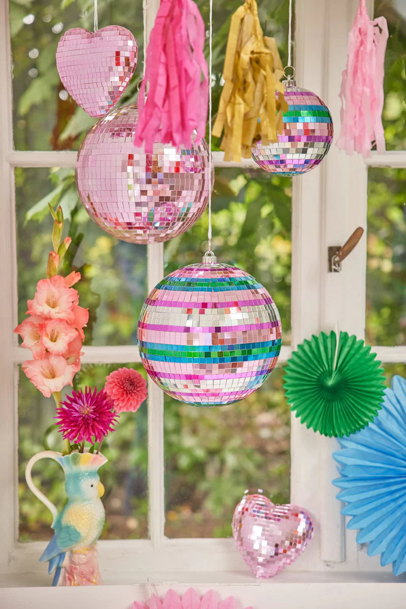 Boule disco à rayures - multico