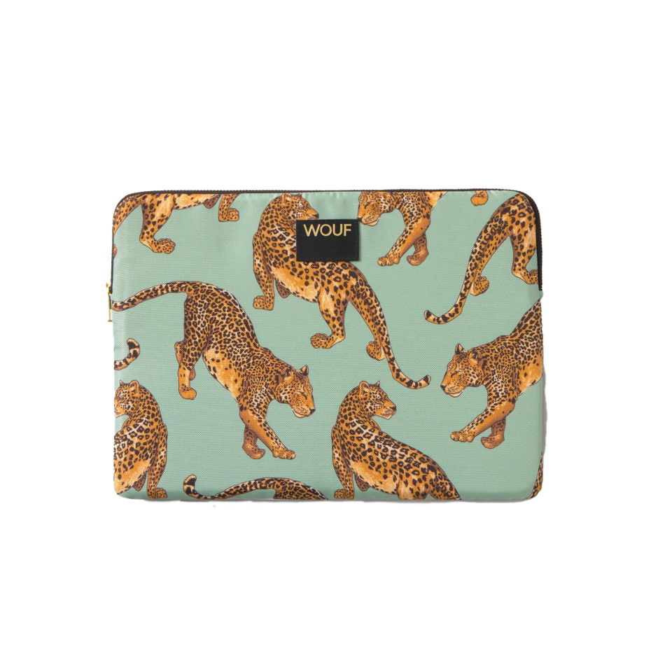 Wouf Housse Ordinateur 13''-14'' - Emerald Leopard